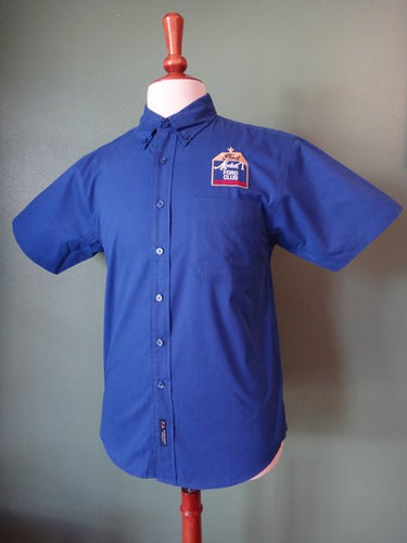 Mens Royal Blue Short-Sleeve Button-Down