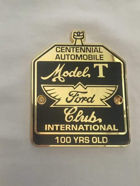 Centennial Automobile Radiator Badge – Model T Ford Club International