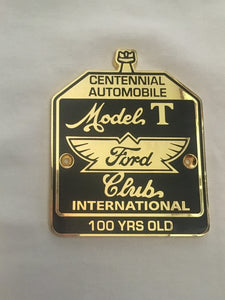 Centennial Automobile Radiator Badge